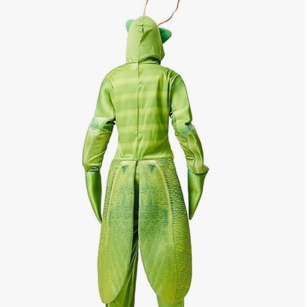 Praying Mantis Adult Costume Green Insect Bug Jumpsuit Halloween Outfit - Picture 2 of 7